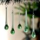 Green Glass Chandelier Drop Ornaments - Christmas Tree Ornaments - Set of 20